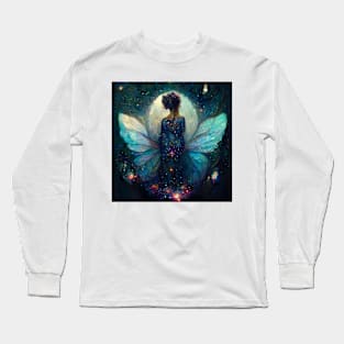 Galaxy Faerie, Staring at the Moon, stars, night sky Long Sleeve T-Shirt